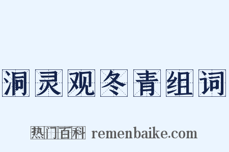 洞灵观冬青组词是什么意思的图片